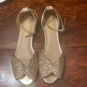 Anthro Billy Ella Sparkly Stunning Open Toe Fancy shoes! Womens Sz 8 NWT